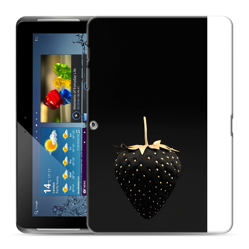 Силиконовый чехол на Samsung Galaxy Tab 2 10.1 с принтом Черная клубника Силиконовый чехол на Samsung Galaxy Tab 2 10.1 с принтом Черная клубника
