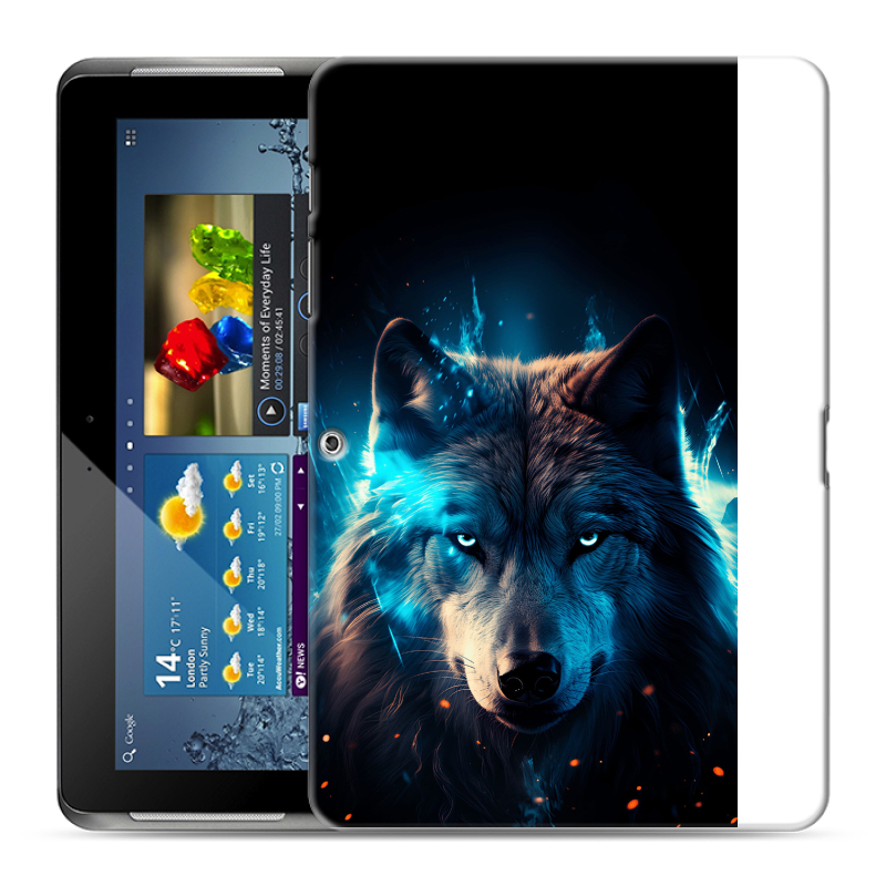 Силиконовый чехол на Samsung Galaxy Tab 2 10.1 с принтом Волк ночной Силиконовый чехол на Samsung Galaxy Tab 2 10.1 с принтом Волк ночной