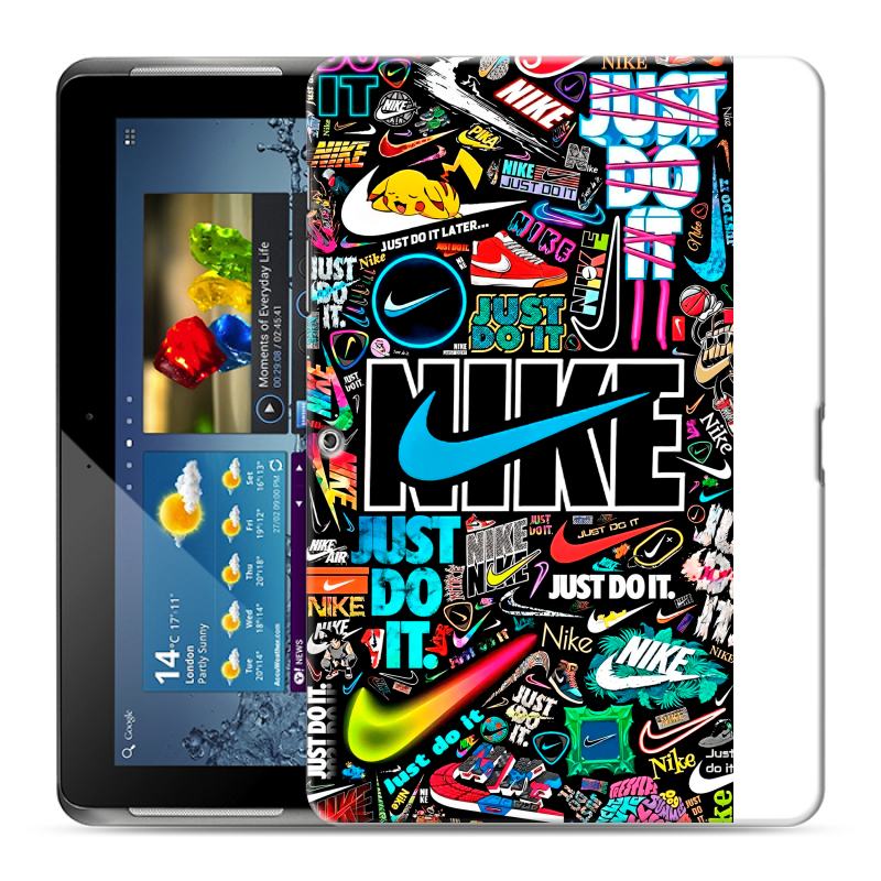 Силиконовый чехол на Samsung Galaxy Tab 2 10.1 с принтом найк nike черный Силиконовый чехол на Samsung Galaxy Tab 2 10.1 с принтом найк nike черный