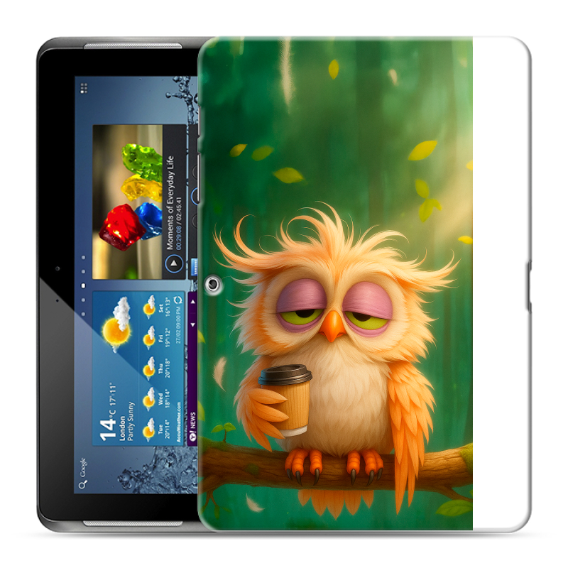 Силиконовый чехол на Samsung Galaxy Tab 2 10.1 с принтом сова Силиконовый чехол на Samsung Galaxy Tab 2 10.1 с принтом сова