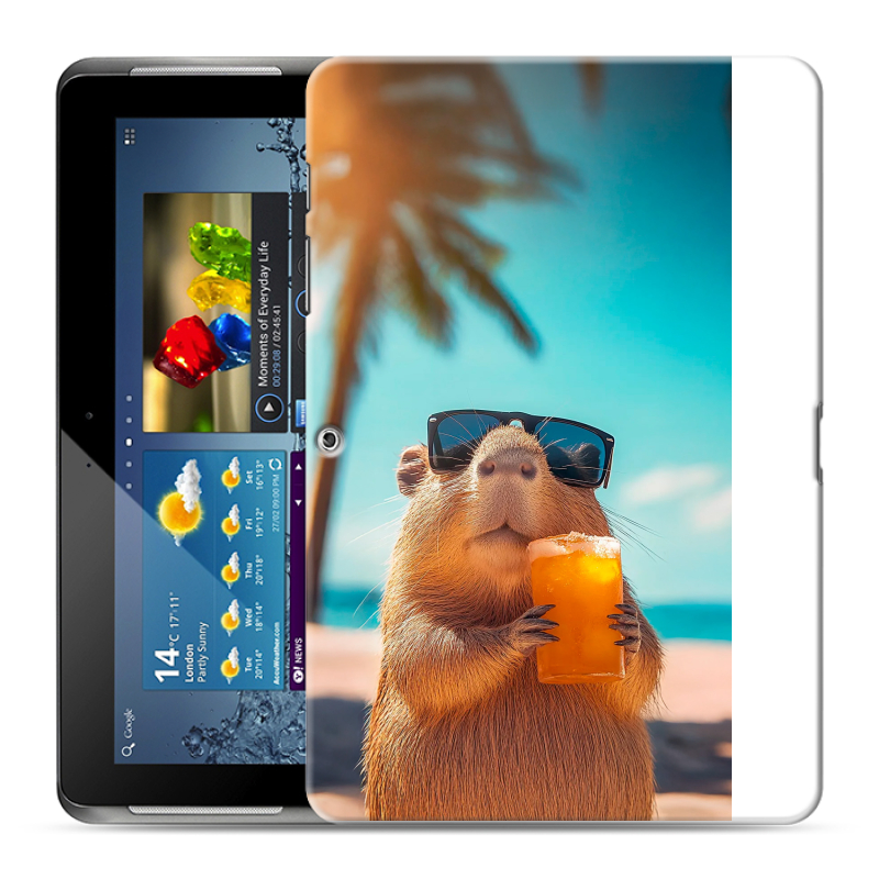 Силиконовый чехол на Samsung Galaxy Tab 2 10.1 с принтом Капибара Силиконовый чехол на Samsung Galaxy Tab 2 10.1 с принтом Капибара