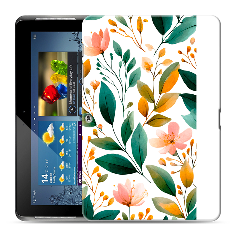 Силиконовый чехол на Samsung Galaxy Tab 2 10.1 с принтом Цветы паттерн Силиконовый чехол на Samsung Galaxy Tab 2 10.1 с принтом Цветы паттерн