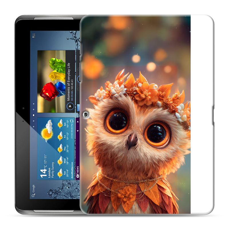 Силиконовый чехол на Samsung Galaxy Tab 2 10.1 с принтом Милая сова Силиконовый чехол на Samsung Galaxy Tab 2 10.1 с принтом Милая сова