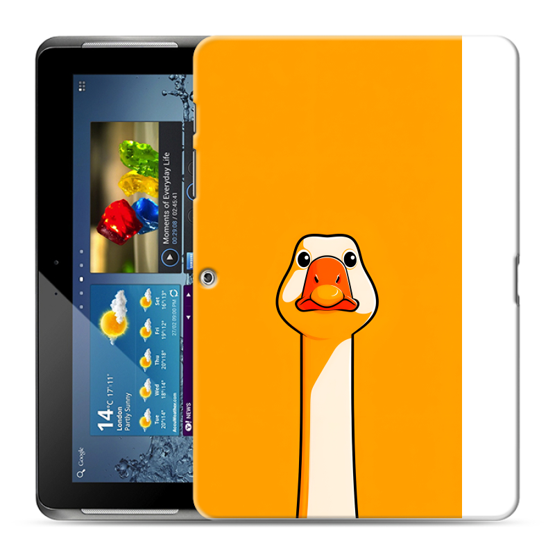 Силиконовый чехол на Samsung Galaxy Tab 2 10.1 с принтом Смешная утка Силиконовый чехол на Samsung Galaxy Tab 2 10.1 с принтом Смешная утка
