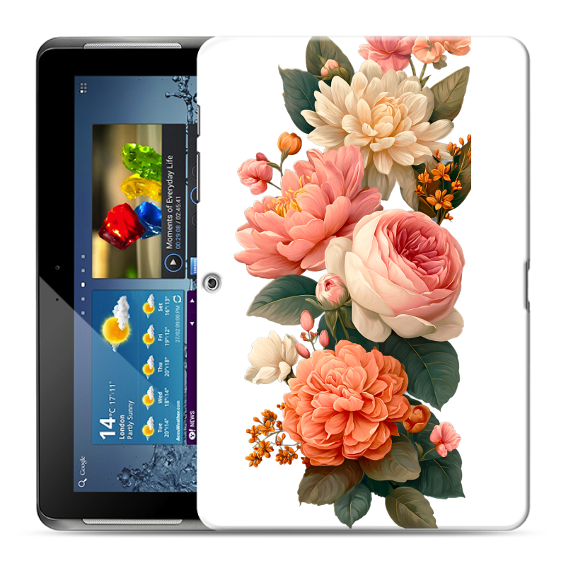 Силиконовый чехол на Samsung Galaxy Tab 2 10.1 с принтом цветы Силиконовый чехол на Samsung Galaxy Tab 2 10.1 с принтом цветы