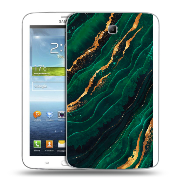 Силиконовый чехол на Samsung Galaxy Tab 3 7.0 с принтом Мрамор зеленое золото Силиконовый чехол на Samsung Galaxy Tab 3 7.0 с принтом Мрамор зеленое золото