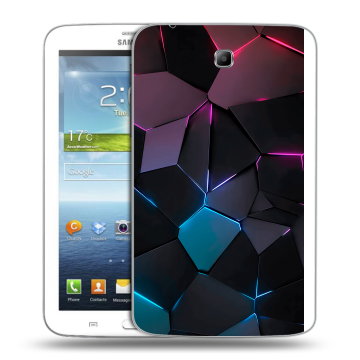 Силиконовый чехол на Samsung Galaxy Tab 3 7.0 с принтом Геометрия неона