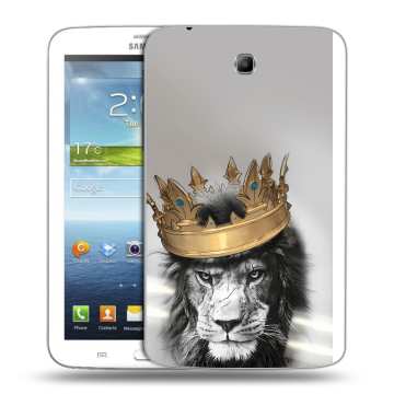 Силиконовый чехол на Samsung Galaxy Tab 3 7.0 с принтом Лев с короной