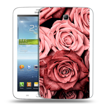 Силиконовый чехол на Samsung Galaxy Tab 3 7.0 с принтом Цветы розы