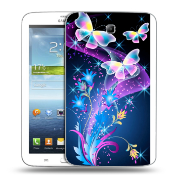 Силиконовый чехол на Samsung Galaxy Tab 3 7.0 с принтом Бабочки