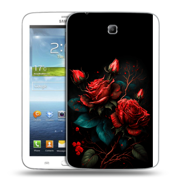 Силиконовый чехол на Samsung Galaxy Tab 3 7.0 с принтом Розы красные