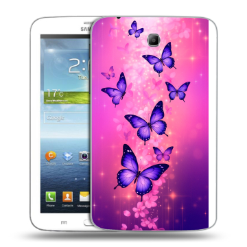 Силиконовый чехол на Samsung Galaxy Tab 3 7.0 с принтом Бабочки