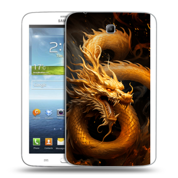Силиконовый чехол на Samsung Galaxy Tab 3 7.0 с принтом Золотой дракон Силиконовый чехол на Samsung Galaxy Tab 3 7.0 с принтом Золотой дракон