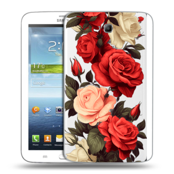 Силиконовый чехол на Samsung Galaxy Tab 3 7.0 с принтом Розы Силиконовый чехол на Samsung Galaxy Tab 3 7.0 с принтом Розы