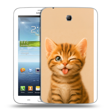 Силиконовый чехол на Samsung Galaxy Tab 3 7.0 с принтом котенок Силиконовый чехол на Samsung Galaxy Tab 3 7.0 с принтом котенок