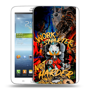 Силиконовый чехол на Samsung Galaxy Tab 3 7.0 с принтом Дональд Дак Деньги