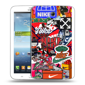 Силиконовый чехол на Samsung Galaxy Tab 3 7.0 с принтом Найк Nike яркий Силиконовый чехол на Samsung Galaxy Tab 3 7.0 с принтом Найк Nike яркий