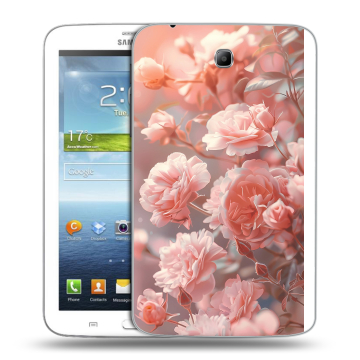 Силиконовый чехол на Samsung Galaxy Tab 3 7.0 с принтом Розовые розы Силиконовый чехол на Samsung Galaxy Tab 3 7.0 с принтом Розовые розы
