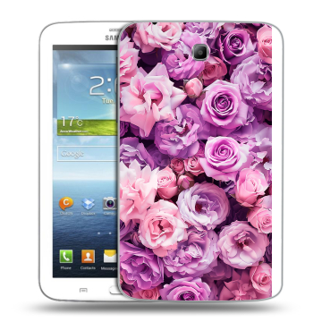 Силиконовый чехол на Samsung Galaxy Tab 3 7.0 с принтом лавандовые розы