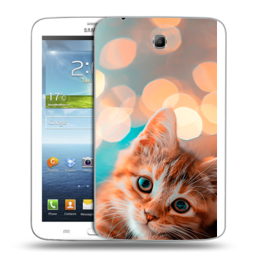 Силиконовый чехол на Samsung Galaxy Tab 3 7.0 с принтом котик Силиконовый чехол на Samsung Galaxy Tab 3 7.0 с принтом котик