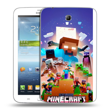 Силиконовый чехол на Samsung Galaxy Tab 3 7.0 с принтом Майнкрафт Minecraft Силиконовый чехол на Samsung Galaxy Tab 3 7.0 с принтом Майнкрафт Minecraft