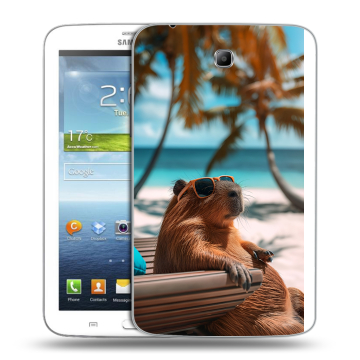 Силиконовый чехол на Samsung Galaxy Tab 3 7.0 с принтом Капибара