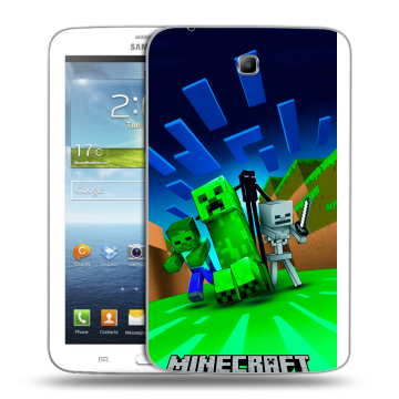 Силиконовый чехол на Samsung Galaxy Tab 3 7.0 с принтом Майнкрафт Силиконовый чехол на Samsung Galaxy Tab 3 7.0 с принтом Майнкрафт