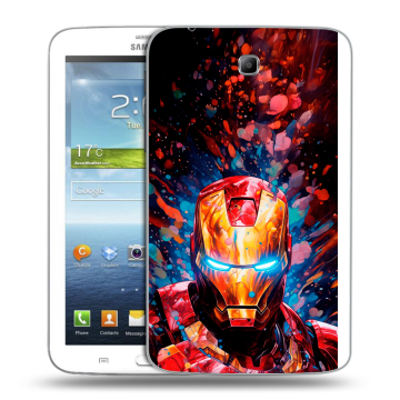 Силиконовый чехол на Samsung Galaxy Tab 3 7.0 с принтом Железный человек Ironman Силиконовый чехол на Samsung Galaxy Tab 3 7.0 с принтом Железный человек Ironman