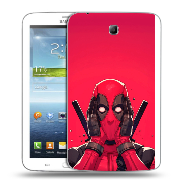 Силиконовый чехол на Samsung Galaxy Tab 3 7.0 с принтом Дедпул Deadpool Силиконовый чехол на Samsung Galaxy Tab 3 7.0 с принтом Дедпул Deadpool