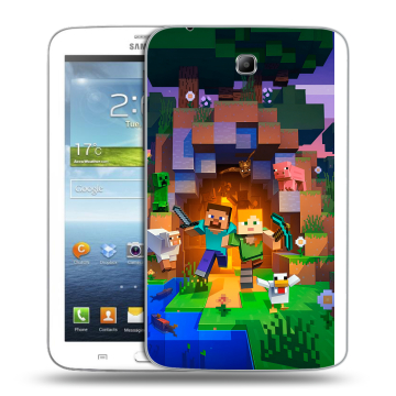 Силиконовый чехол на Samsung Galaxy Tab 3 7.0 с принтом Майнкрафт Minecraft Силиконовый чехол на Samsung Galaxy Tab 3 7.0 с принтом Майнкрафт Minecraft