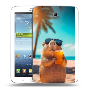 Силиконовый чехол на Samsung Galaxy Tab 3 7.0 с принтом Капибара Силиконовый чехол на Samsung Galaxy Tab 3 7.0 с принтом Капибара