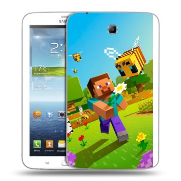 Силиконовый чехол на Samsung Galaxy Tab 3 7.0 с принтом Майнкрафт Minecraft Силиконовый чехол на Samsung Galaxy Tab 3 7.0 с принтом Майнкрафт Minecraft