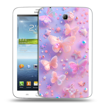 Силиконовый чехол на Samsung Galaxy Tab 3 7.0 с принтом Бабочки Силиконовый чехол на Samsung Galaxy Tab 3 7.0 с принтом Бабочки