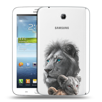 Силиконовый чехол на Samsung Galaxy Tab 3 7.0 с принтом Львы