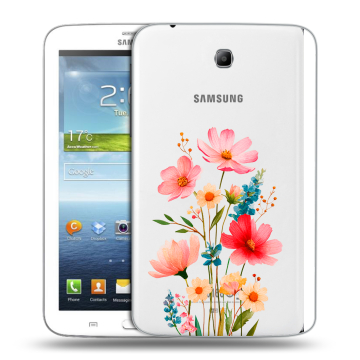 Силиконовый чехол на Samsung Galaxy Tab 3 7.0 с принтом Цветы