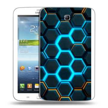 Силиконовый чехол на Samsung Galaxy Tab 3 7.0 с принтом Неоновые соты