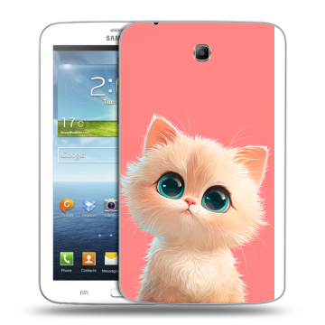 Силиконовый чехол на Samsung Galaxy Tab 3 7.0 с принтом Розовый котенок