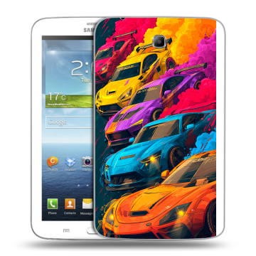 Силиконовый чехол на Samsung Galaxy Tab 3 7.0 с принтом Тачки