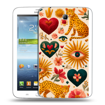Силиконовый чехол на Samsung Galaxy Tab 3 7.0 с принтом Модный принт