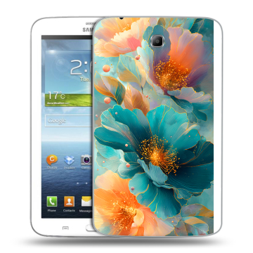 Силиконовый чехол на Samsung Galaxy Tab 3 7.0 с принтом Цветы