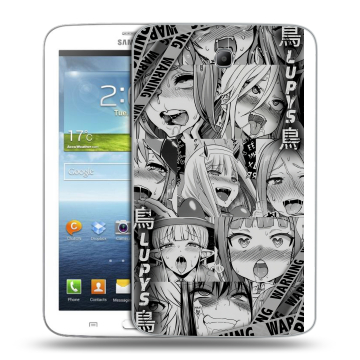 Силиконовый чехол на Samsung Galaxy Tab 3 7.0 с принтом Ahegao Ахегао Аниме