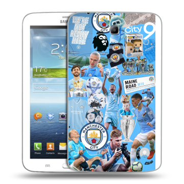 Силиконовый чехол на Samsung Galaxy Tab 3 7.0 с принтом Man City Манчестер Сити