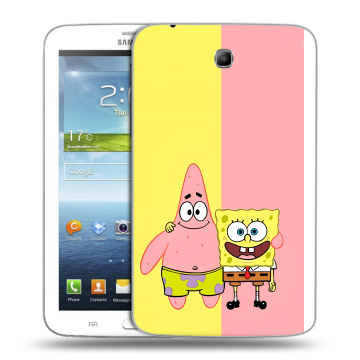 Силиконовый чехол на Samsung Galaxy Tab 3 7.0 с принтом Спанч боб Спанчбоб