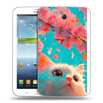 Силиконовый чехол на Samsung Galaxy Tab 3 7.0 с принтом Красивый кот