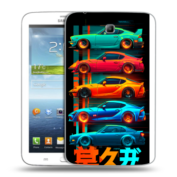 Силиконовый чехол на Samsung Galaxy Tab 3 7.0 с принтом машины тачки