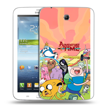 Силиконовый чехол на Samsung Galaxy Tab 3 7.0 с принтом Adventure time Время приключений