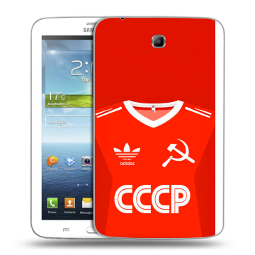 Силиконовый чехол на Samsung Galaxy Tab 3 7.0 с принтом Флаг Герб СССР Силиконовый чехол на Samsung Galaxy Tab 3 7.0 с принтом Флаг Герб СССР