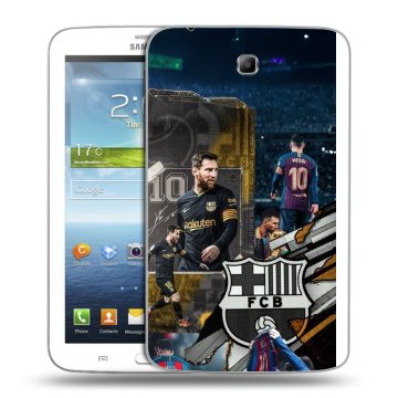 Силиконовый чехол на Samsung Galaxy Tab 3 7.0 с принтом Messi Barcelona