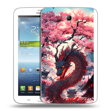 Силиконовый чехол на Samsung Galaxy Tab 3 7.0 с принтом Дракон Японский
