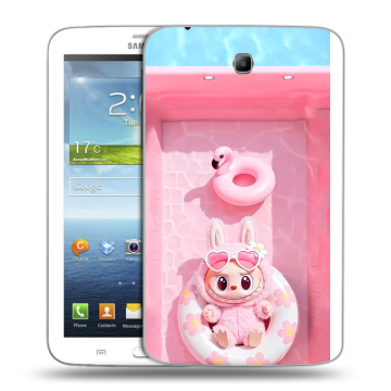 Силиконовый чехол на Samsung Galaxy Tab 3 7.0 с принтом Labubu Лабубу